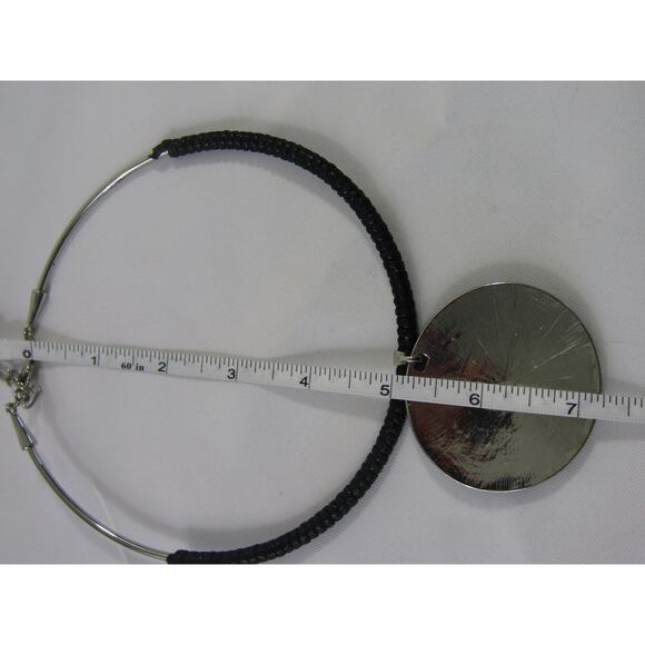 Est. 1946 Necklace Black Grey Leopard Animal Texture Silver Tone Choker Pendant - Picture 8 of 8
